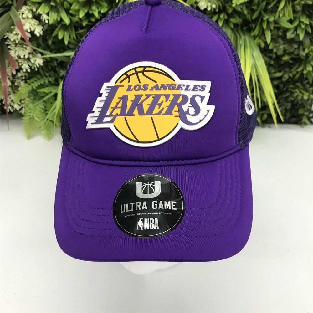 Los Angeles Lakers Hat Cap Snap Back Mens One Size Purple NBA Trucker Ultra Game